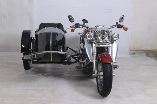 Retro Model motorcycle sidecar in black with vintage styling - fits Harley Davidson, Honda, Indian