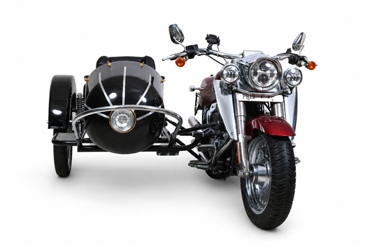 Motorcycle Sidecar-Rocket Model + Universal Mounting Kit | Fits Harley, Honda, Indian, etc.