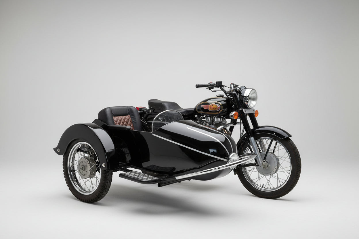 Motorcycle Sidecar-Rocket Model + Universal Mounting Kit | Fits Harley, Honda, Indian, etc.
