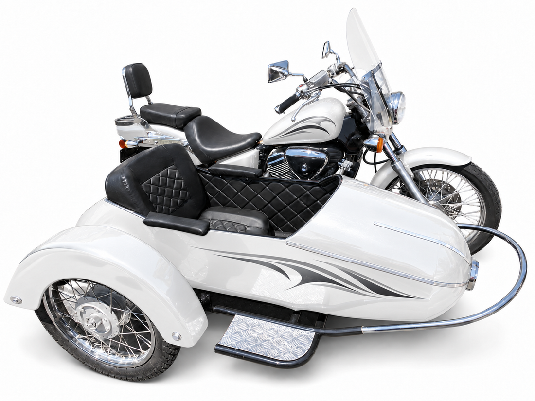 Honda Shadow Motorcycle with a Rocket sidecar