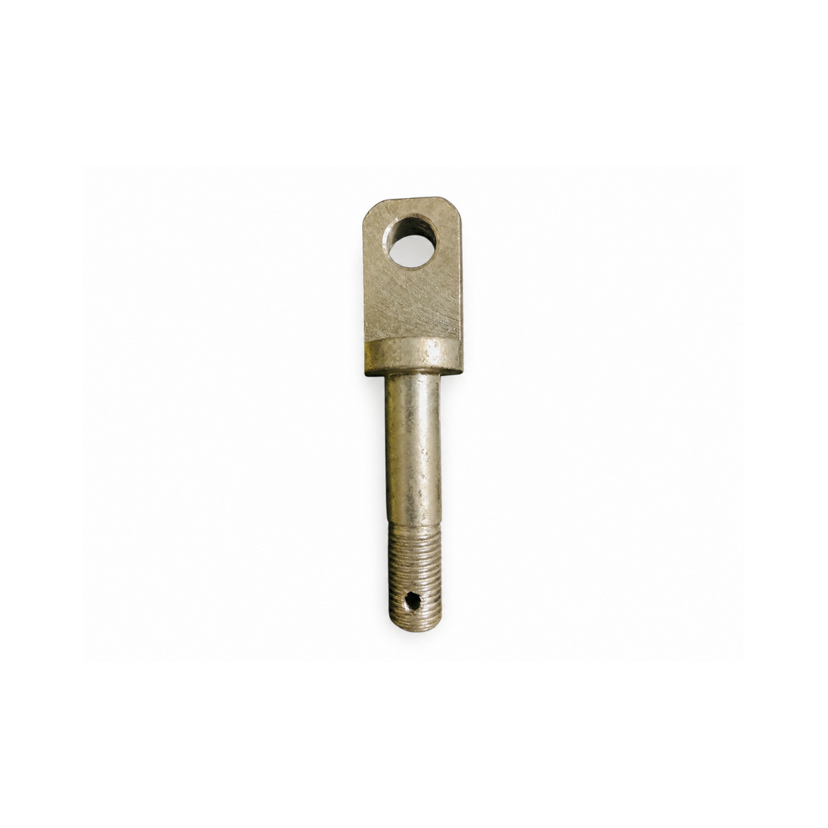 Motorcycle sidecar mounting eye bolt with threaded shaft on a white background.