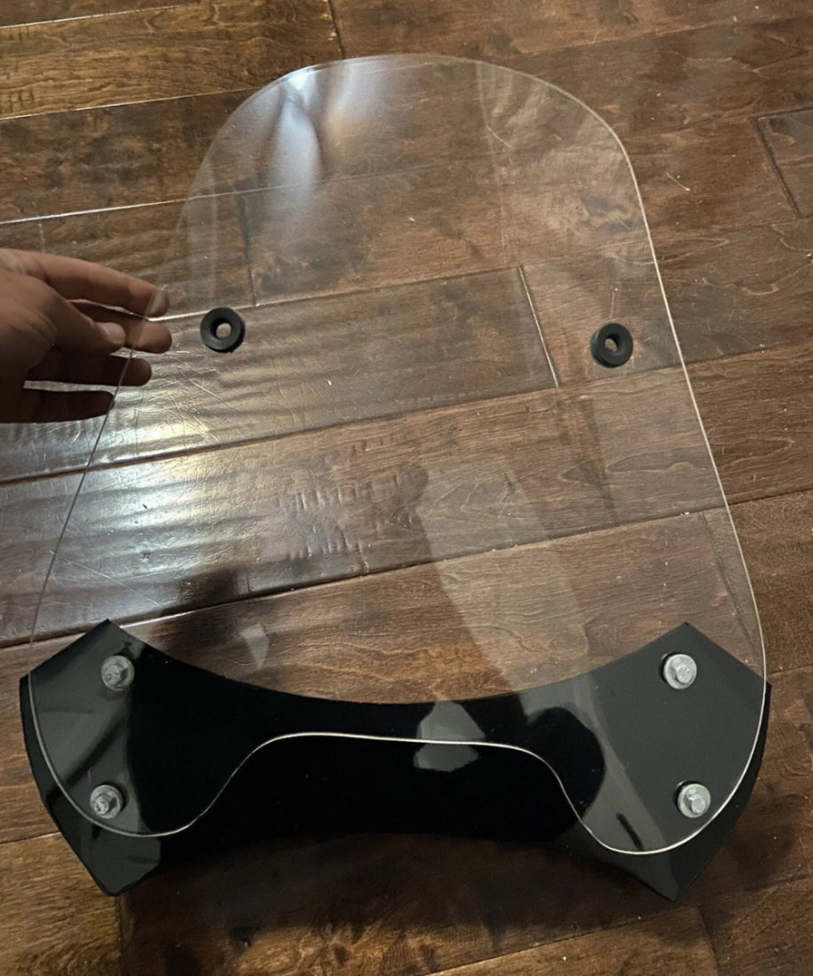 Retro model motorcycle sidecar windshield – clear UV-resistant replacement panel

