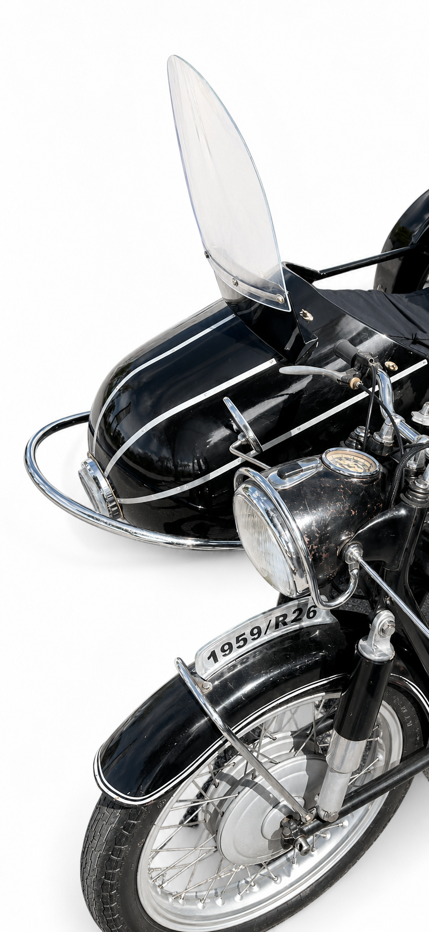 Motorcycle Sidecar-Rocket Model + Universal Mounting Kit | Fits Harley, Honda, Indian, etc.