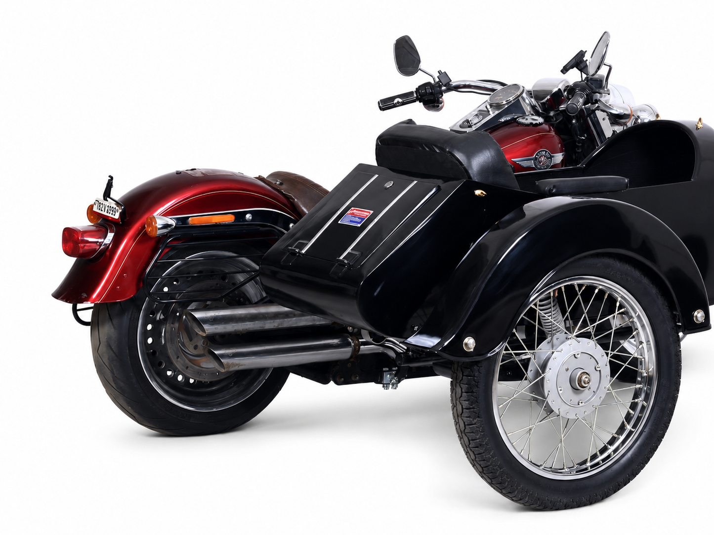 Motorcycle Sidecar Euro Model + Universal Mounting Kit | Fits Harley, Honda, Indian, etc.