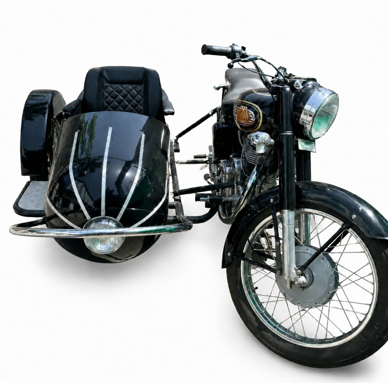 Motorcycle Sidecar-Rocket Model + Universal Mounting Kit | Fits Harley, Honda, Indian, etc.