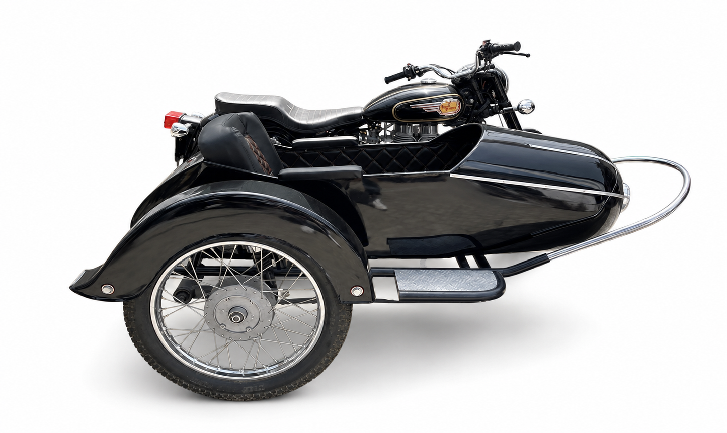 Motorcycle Sidecar-Rocket Model + Universal Mounting Kit | Fits Harley, Honda, Indian, etc.