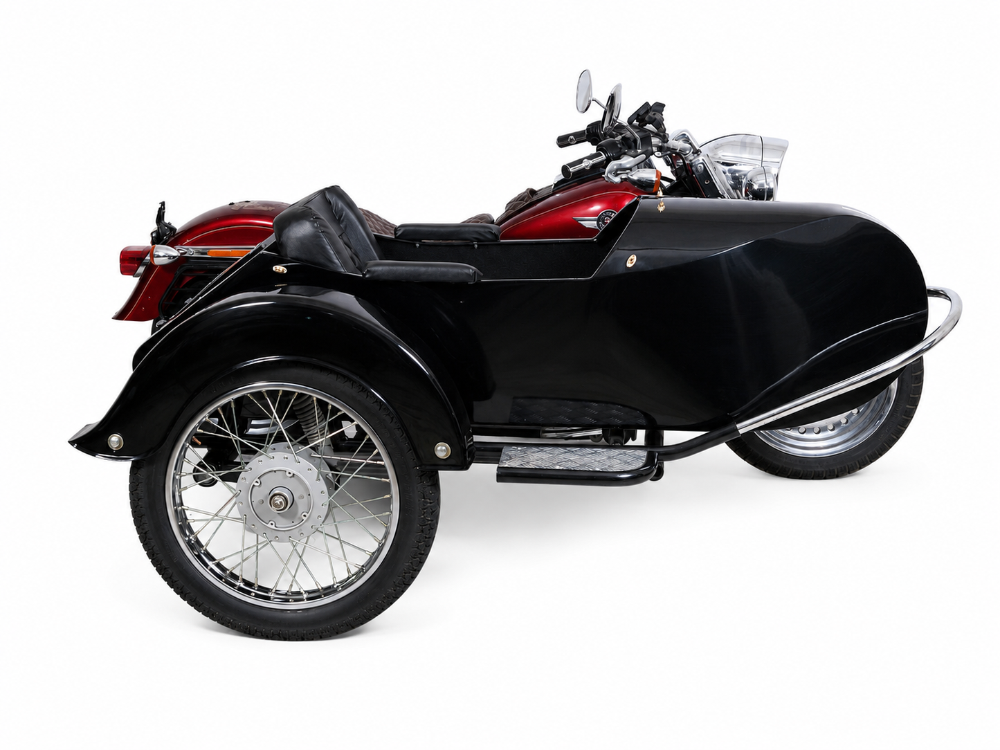 Motorcycle Sidecar Euro Model + Universal Mounting Kit | Fits Harley, Honda, Indian, etc.