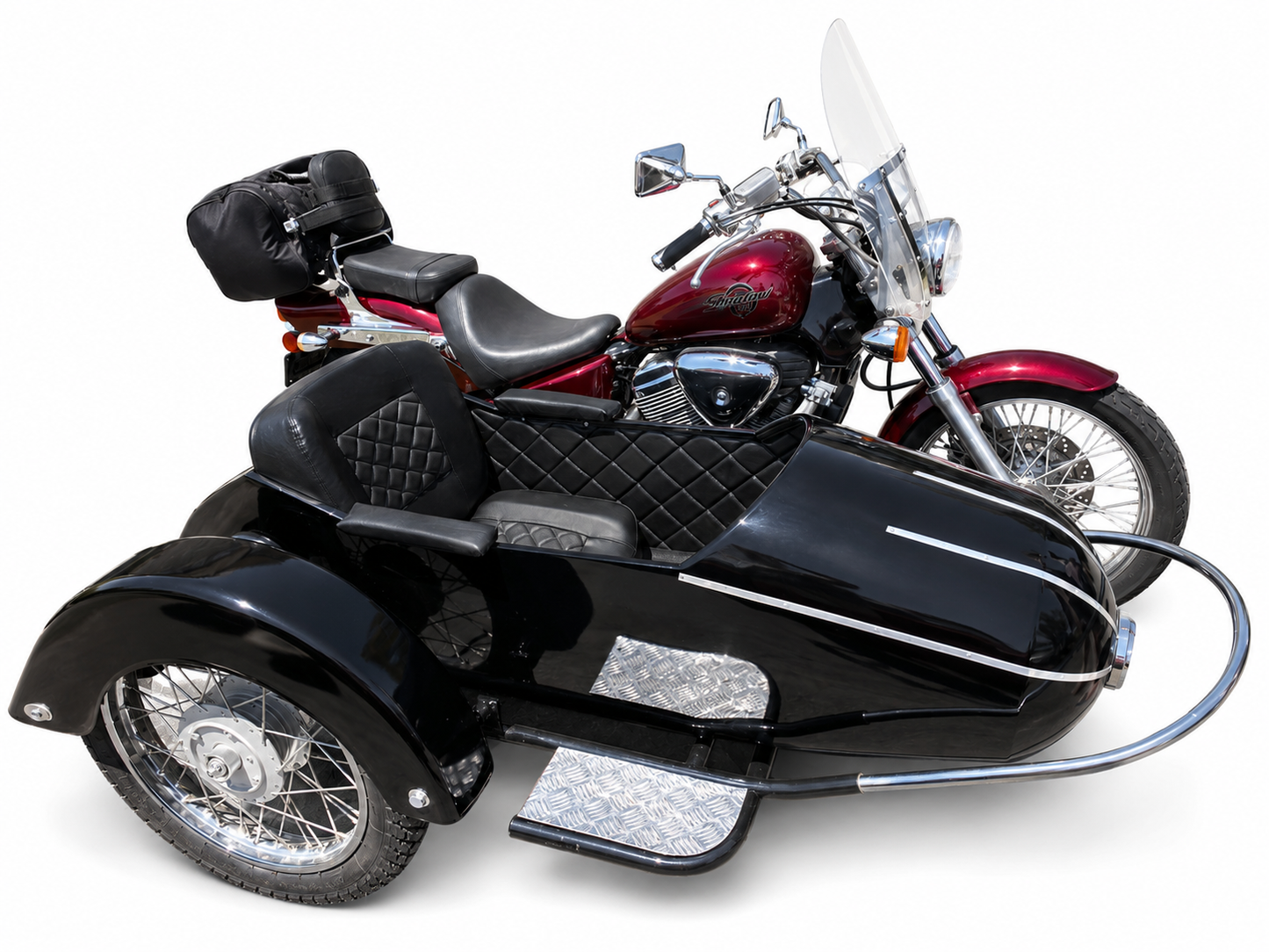 Motorcycle Sidecar-Rocket Model + Universal Mounting Kit | Fits Harley, Honda, Indian, etc.